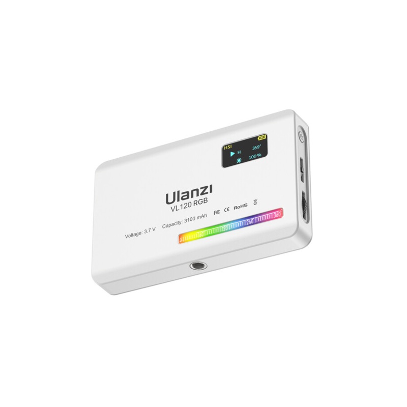 Ulanzi VL120 RGB LED Video Light with up to 9000k Color Temperature and 20 Lighting Effects for Photography and Video Lighting (White)