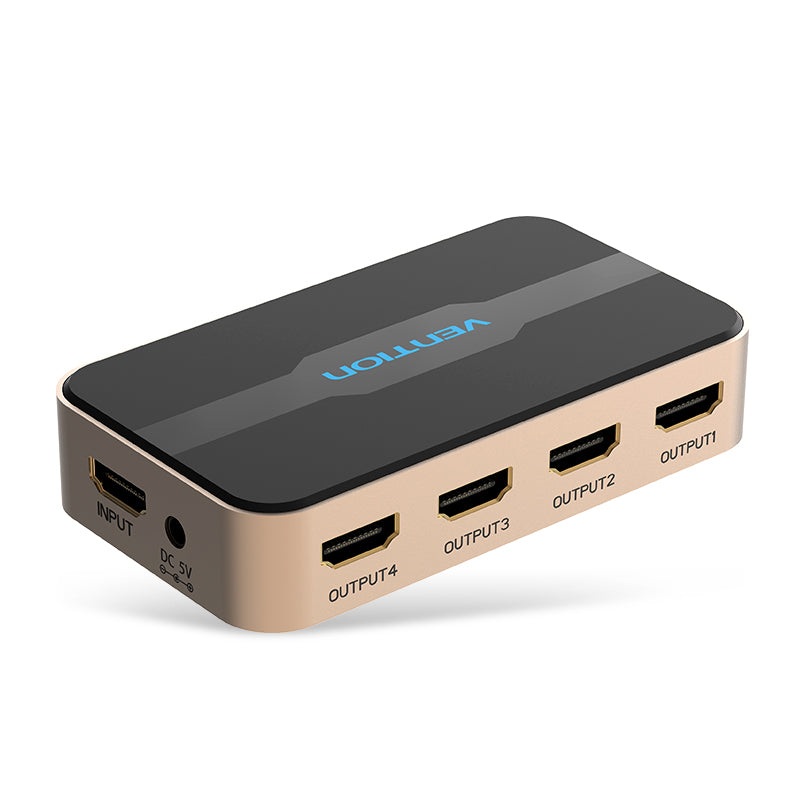 Vention 1 in 4 out HDMI 1.4 Splitter Aluminum Alloy 4K 30Hz with 30-meters Transmission and Sll9187B Chip (ACCG0)