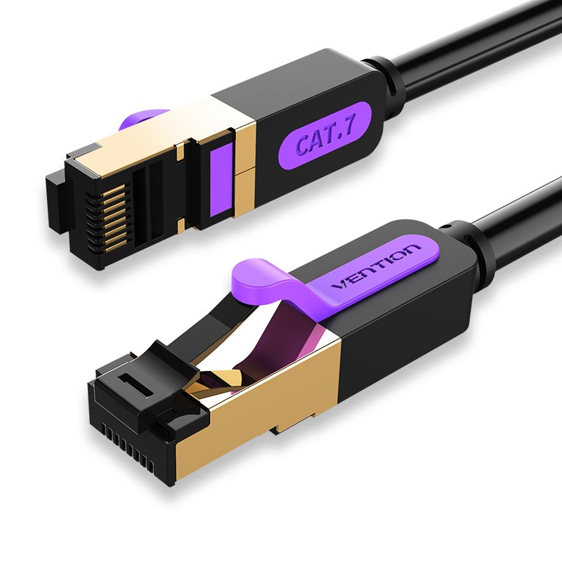 Vention CAT7 Ethernet Round Cable SSTP Patch Cable 10Gbps 600MHz Super Speed Lan Network Wire Cord for Internet Router PC Modem (ICDB) (Available in 10M & 15M)