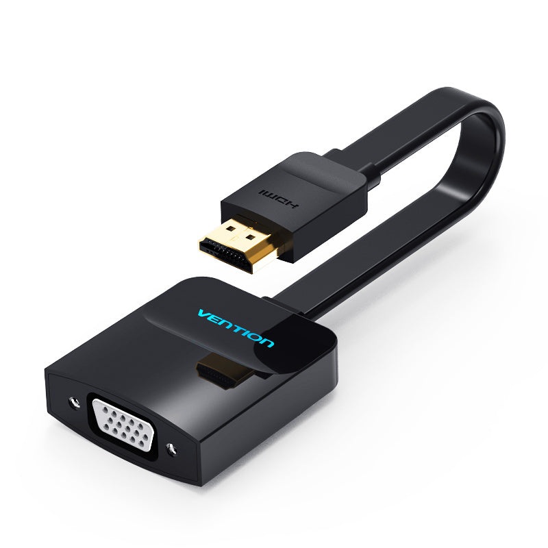 Vention HDMI Male to VGA Female 1080p 60Hz with Female Micro USB and Audio Port Flat Gold Plated (ACI/ACK) 0.15M HD Video Converter for TV, Laptops, PC, Projectors, Smart Box, and PlayStation