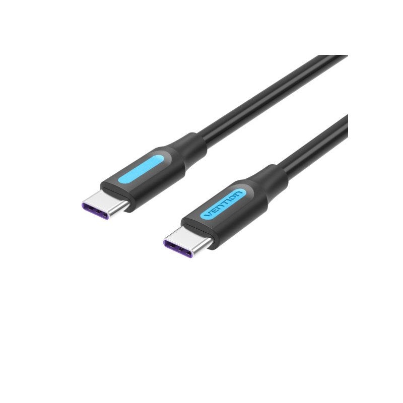 Vention USB 2.0 C Male to C Male 5A USB Cable 480Mbps (COT) for Smartphones, Tablets Laptops 1M Black PVC Type
