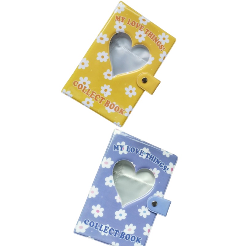 [CLEARANCE] Pikxi Cute Flower Photo Album 150 Pockets 2.5 x 4.5 Inches Floral Picture Collection Book (Yellow, Purple)