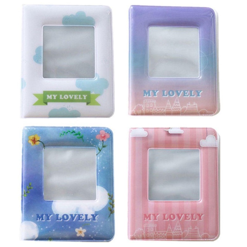 [CLEARANCE] Pikxi Cute Lovely Photo Album 36 Pockets 2.5 x 3.9 Inch Pictures Holder (White, Purple, Pink, Blue)