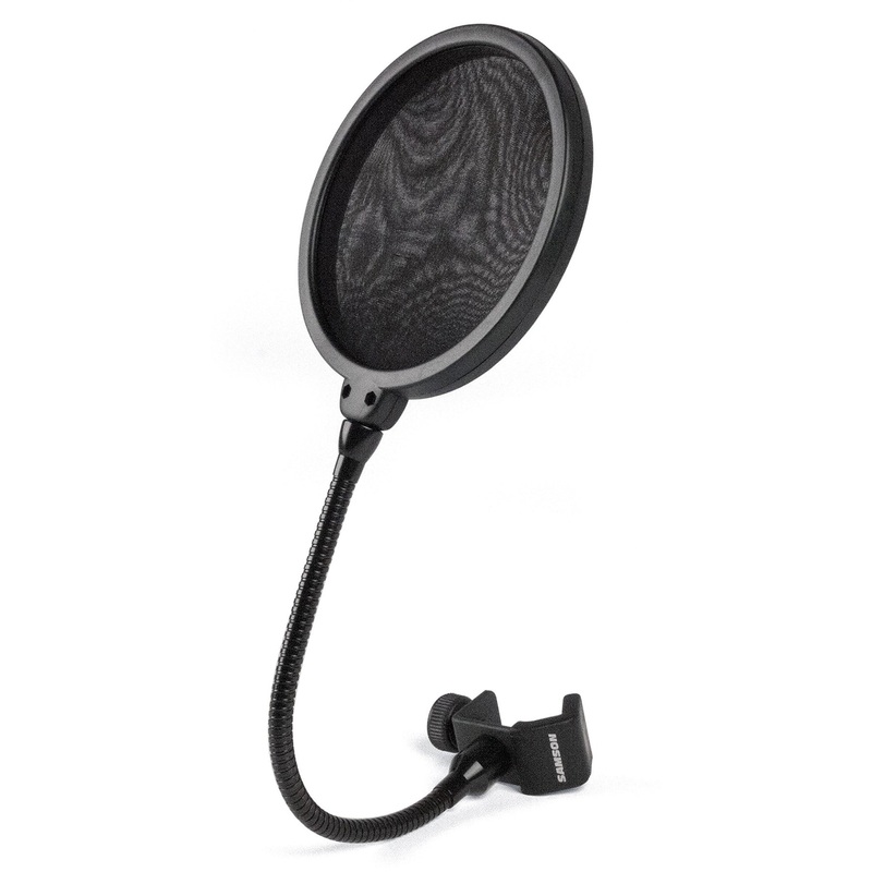 [CLEARANCE] Samson PS04 Microphone Pop Filter with C Clamp Mount, 8 Durable Flexible Gooseneck, Dual Layer Nylon Mesh for Music Voice Recording Podcast Livestream