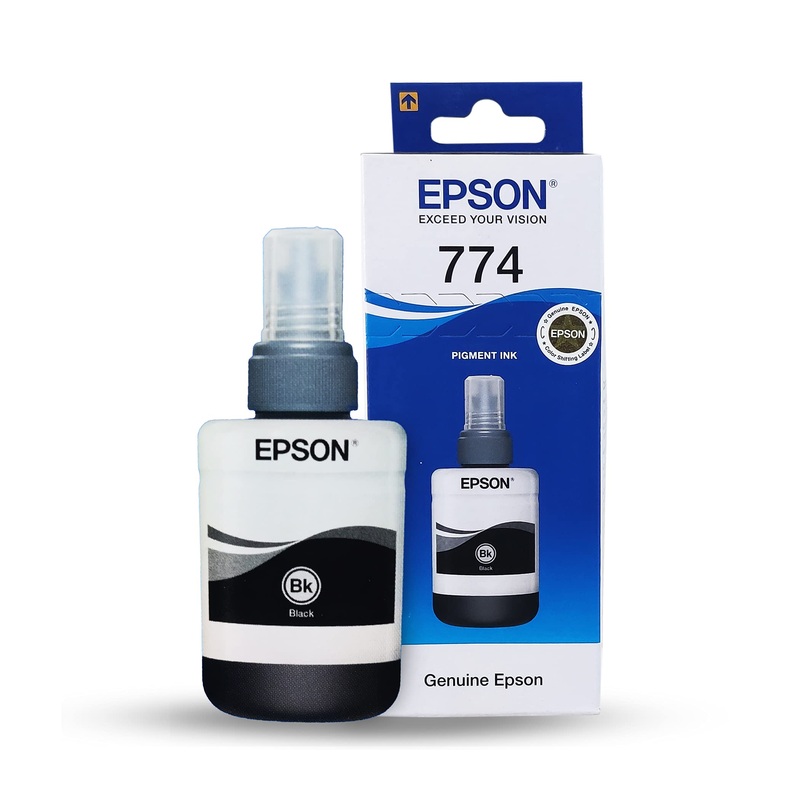 Epson 774 Pigment Ink Refill Bottle (140mL) Black for Printer EcoTank M100 / M105 / M200 / M205 / L605 / L655 / L1455