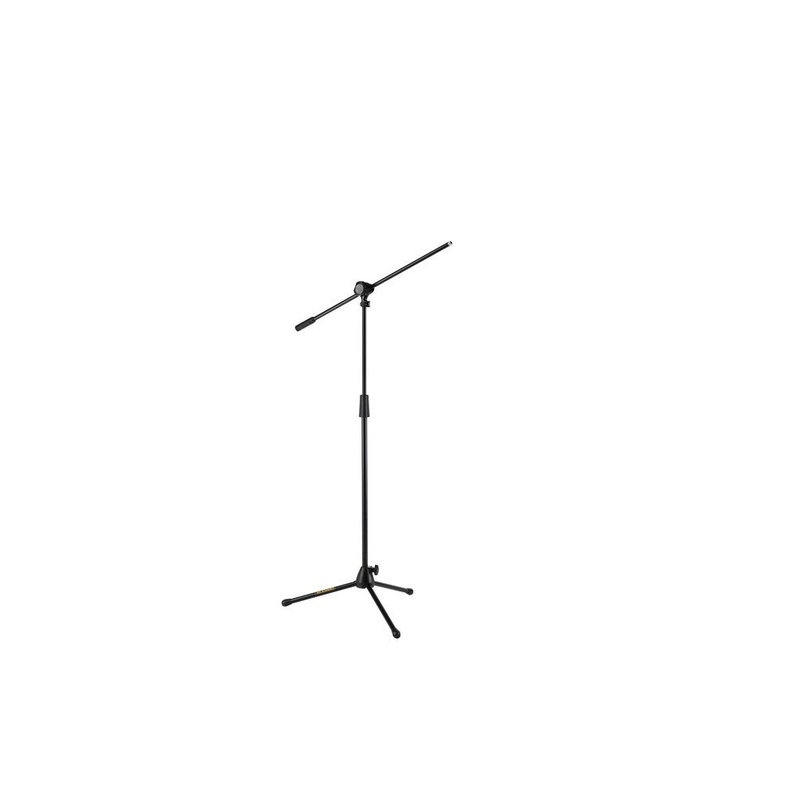 Hercules Quick-Turn Tripod Microphone Stand (Stage Series) with 2-in-1 Boom Clamp, Adjustable Height and Foldable Legs Features (MS432B)