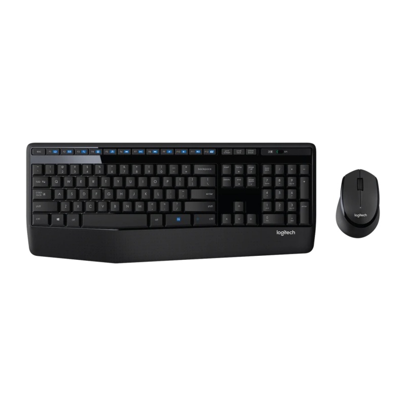 Logitech MK345 Wireless Keyboard and Mouse Combo Universal with Palm Rest for Home or Office Desktop PC and Laptop