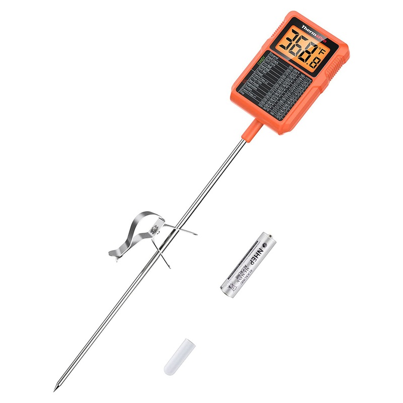 ThermoPro TP510 Waterproof Digital Food Thermometer with Instant Reading, 8.1-inch Probe, IPX5 for Kitchen Cooking Candy Deep Fry Oil Meat BBQ Grill
