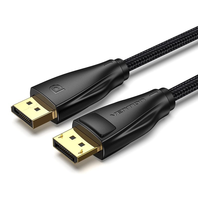 Vention Cotton Braided DisplayPort Male to Male Cable DP Gold Plated 8K 60Hz (HCC) 1M Black