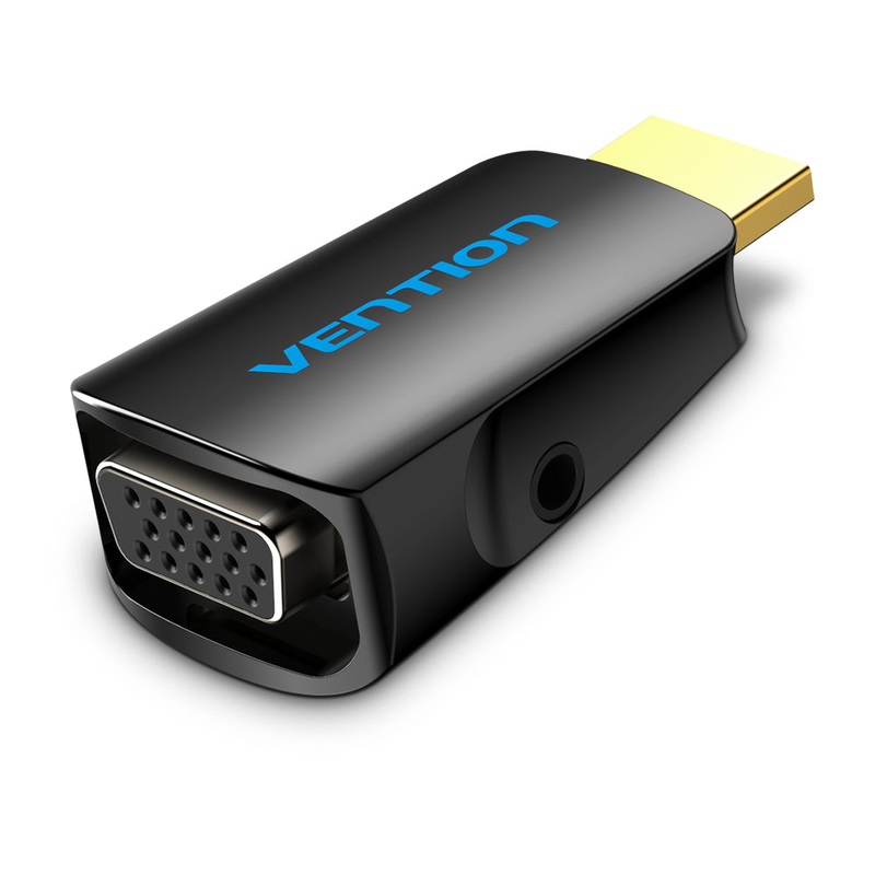 Vention HDMI Male to VGA Female Adapter Converter 1080p 60hz Gold-Plated with 3.5mm Audio Port (AIDB0)