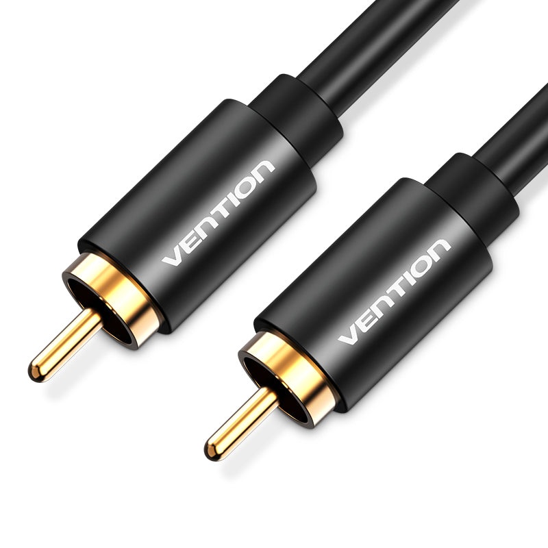 Vention RCA 2M Male to Male Coaxial Audio/Video Cable Gold-plated for Smart TV, Stereo, Amplifier, Blu-ray Machine, DVD Player and Set Top Box (VAB-R09)