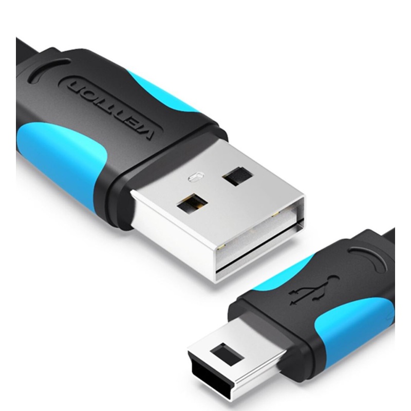 Vention USB 2.0 Male to Mini 1.5M USB Male Copper Conductor Data Cable High Speed Transmission for Laptop, PC, Camera, Charger (VAS-A14)