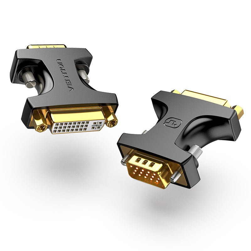 Vention VGA Male to DVI Female (24+5) Adapter 1080p 60Hz Gold-plated with Fastened Screws for TV Projector PC (DDDB0)