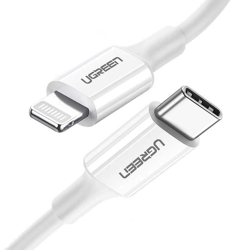 [CLEARANCE] UGREEN USB C to Lightning Cable MFi 3A Fast Charging 1M Cable Compatible with iOS Apple Devices (White) | 10493