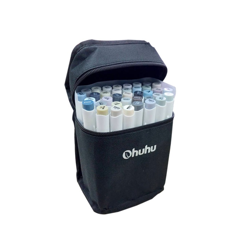 Ohuhu Honolulu Series Alcohol Based 36 Gray Tone Colors plus Colorless Blender Dual Tipped Brush Markers for Coloring and Illustration for Kids and Adults (Brush and Chisel) Y30-80401-97