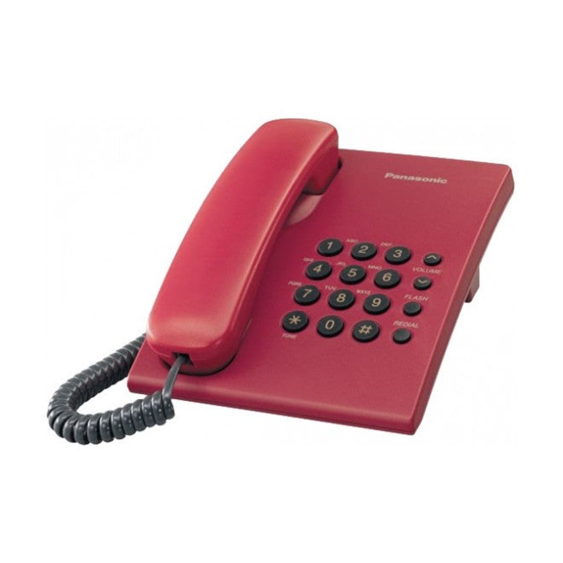 Panasonic KX-TS500MS Single Line Corded Landline Integrated Telephone with 4-Step Electronic Handset Volume Control and Hearing Aid Compatibility (HAC) KX-TS500