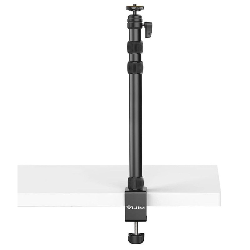 Vijim by Ulanzi LS10 Adjustable Removable Desk Stand with Stable Padded C-Clamp and 360 Degree Ball Head for Smartphone and Camera Vlogging Streaming