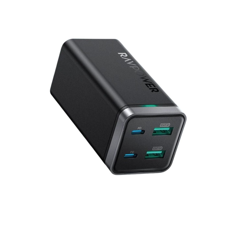 [CLEARANCE] RAVPower PD Pioneer 65W 4-Port USB C GaN Technology High Speed Fast Desktop Charger | RP-PC136