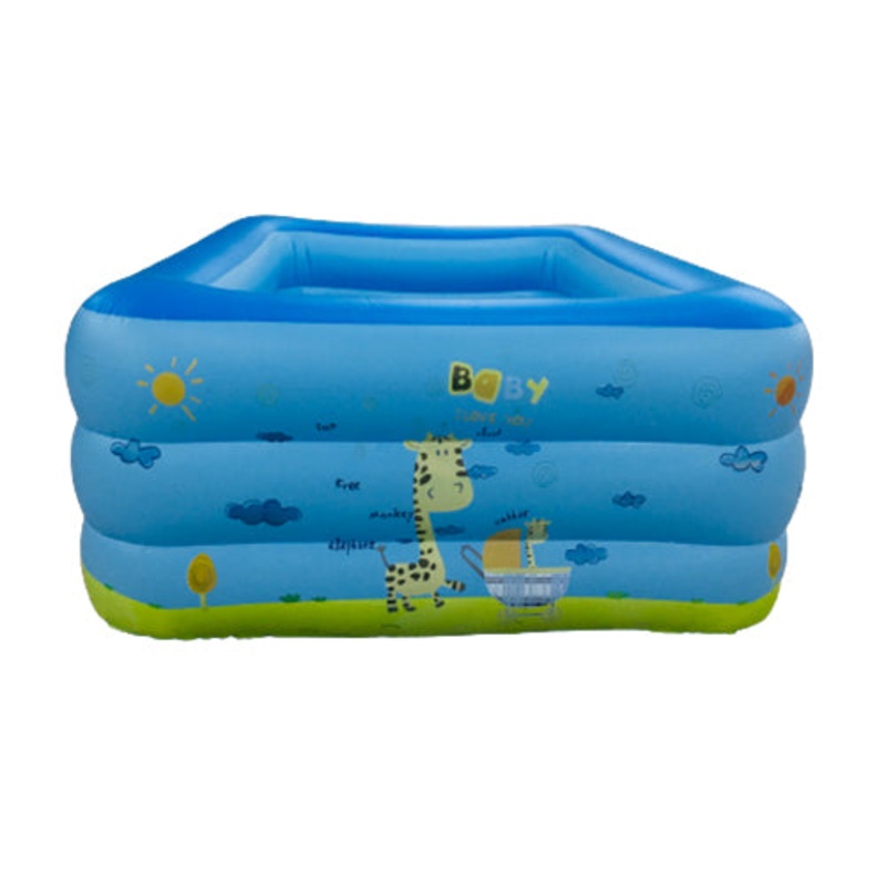 [CLEARANCE] UCassa 180 x 140 x 55cm Inflatable Rectangular Swimming Pool 2ft Three Layer with Cute Animal Design for Kids and Adults for kids and Adults (122M)
