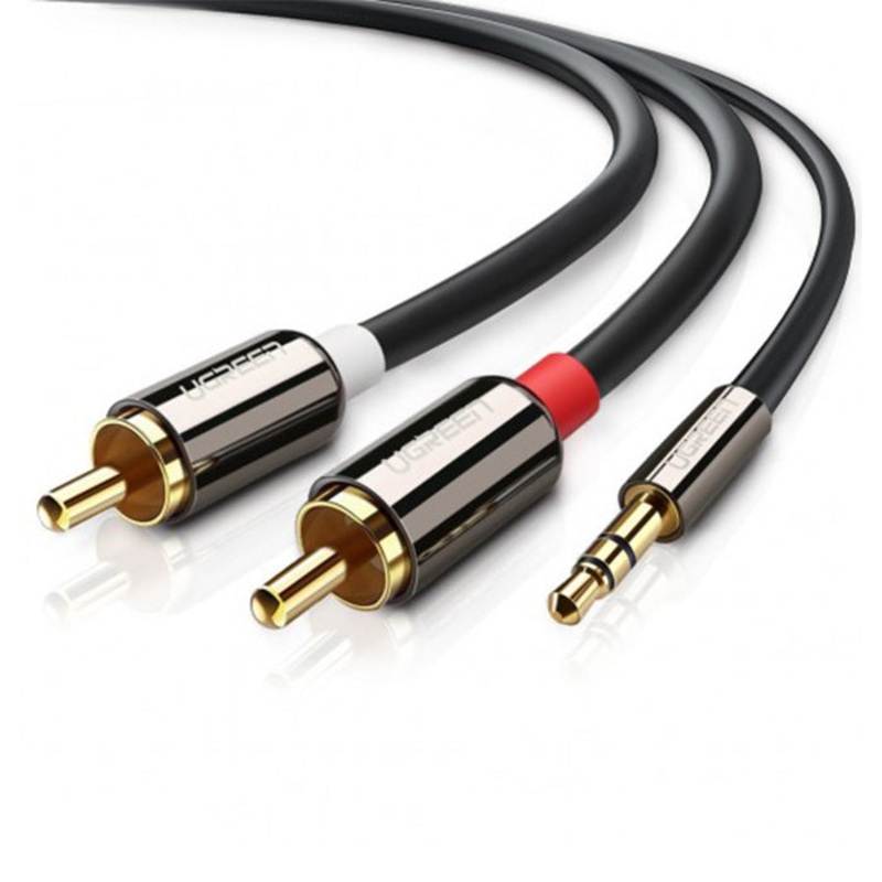 [CLEARANCE] UGREEN 3.5mm Male to 2RCA 1.5-Meter Gold-Plated Audio Jack AUX Splitter Cable for Audio Equipment, PC, Laptops, Smartphones (10583)
