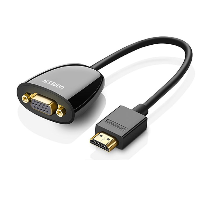 [CLEARANCE] UGREEN HDMI Male to VGA Female Cable Conveter 1080P 60Hz for PC, Laptop, Projector, TV (Black) (0.5M) | 40253 |