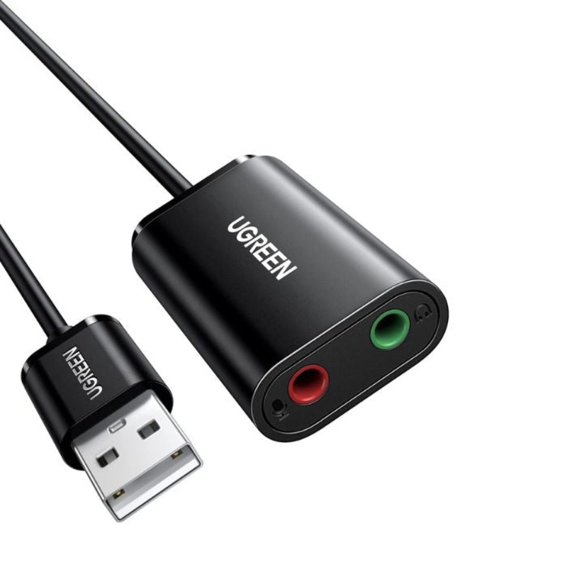 [CLEARANCE] UGREEN USB 2.0 Male to Dual 305mm Female External Stereo Audio Adaptor (White) | 30724 |