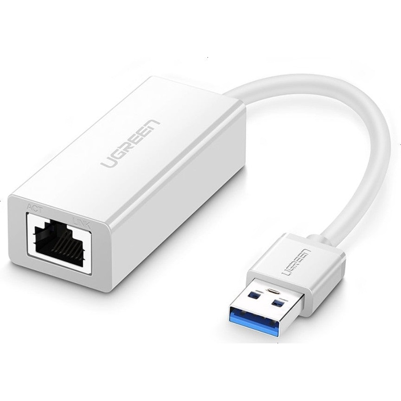 [CLEARANCE] UGREEN USB 3.0 Male to Ethernet Network Adapter RJ45 Female LAN 1000Mbps for Windows 8.1/8/7/Vista/XP Mac Linux (White) | 20255 |