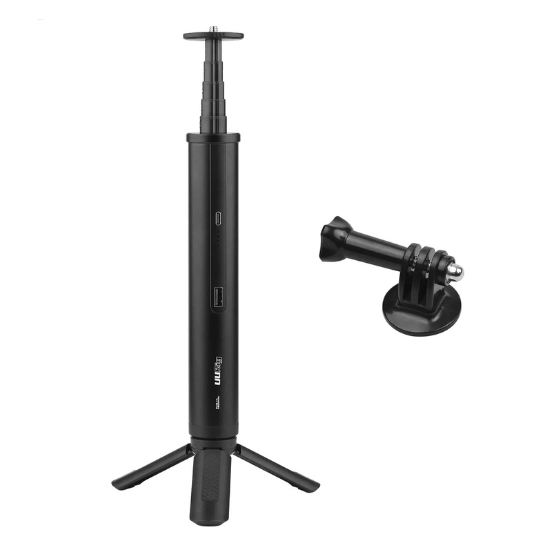 [CLEARANCE] UURig by Ulanzi TP-04 Selfie Stick Tripod for Cameras and Action Cams with 5000mAh 5V/2.1A Power Bank and GoPro Mount Adapter for Photography and Vlogging