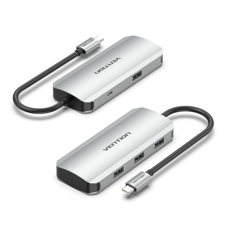 [CLEARANCE] Vention 5 in 1 USB Type C Hub with 5Gbps USB 3.0 Ports, & Fast Charging Micro USB Power Delivery Adapter Dock | TNAHB