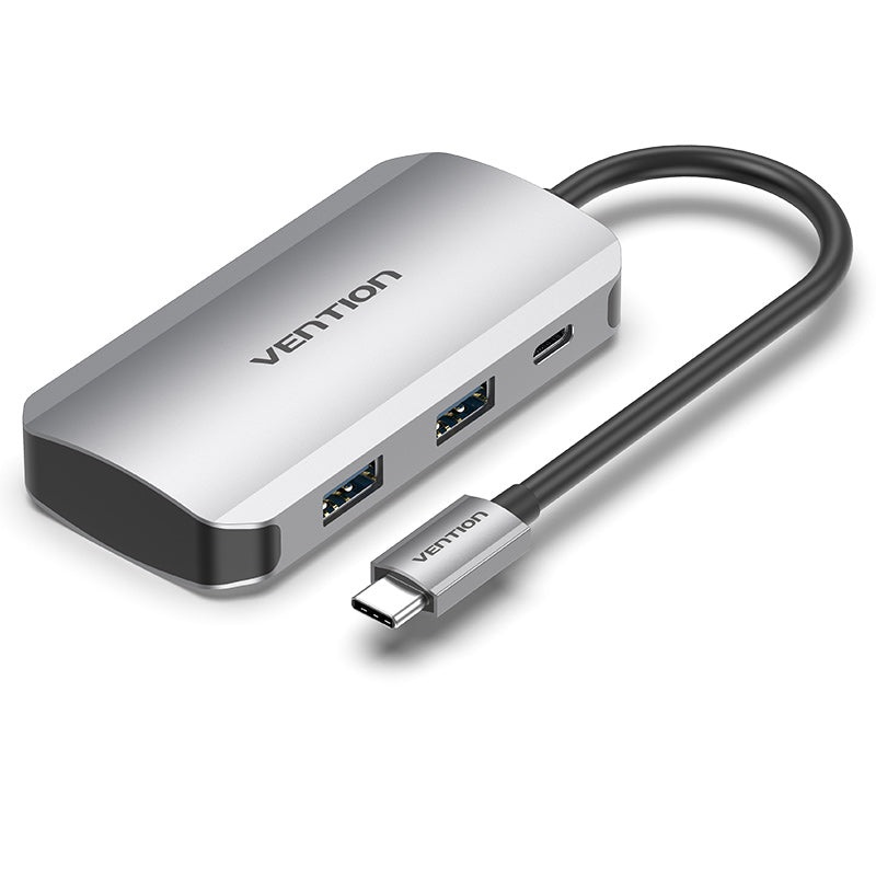 [CLEARANCE] Vention 5 in 1 USB Type C Hub with 5Gbps USB 3.0 Ports, & Fast Charging USB-C Power Delivery Adapter Dock | TNBHB