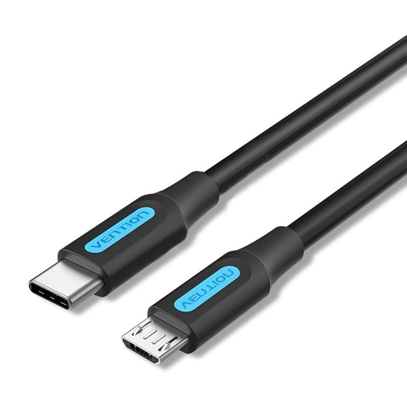 [CLEARANCE] Vention USB 2.0 C Male to Micro-B Male 2A Data Cable with High Speed Interface for Camera, Computer, Smartphones, MP3 (Available in 1M, 1.5M) | COVBF, COVBG