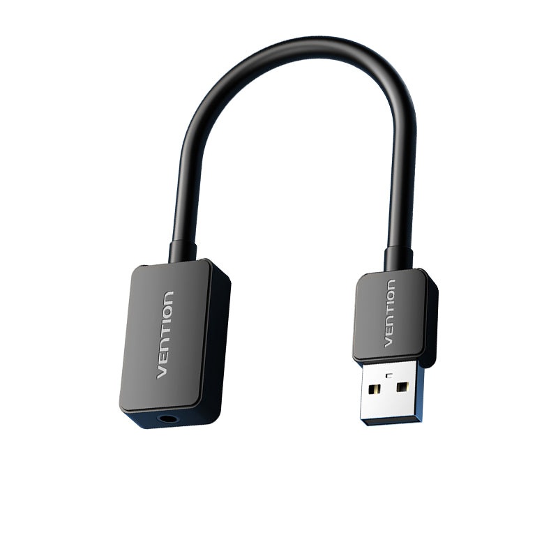 [CLEARANCE] VENTION USB A Male External Sound Card to 3.5mm Female AUX Audio Adapter for Laptop, PC, Console 0.15M | CDZ