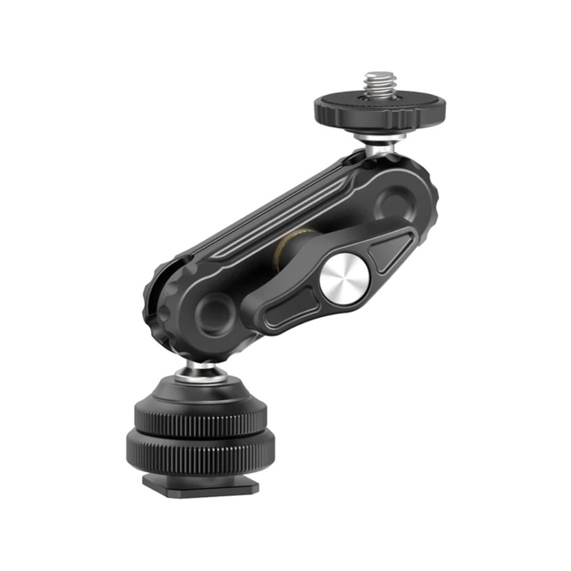 Ulanzi R098 Double Ball Head Joint with Cold Shoe Camera Mount and 1/4 Screw Port Dual Adapter for Fill Light, Monitor, Microphone