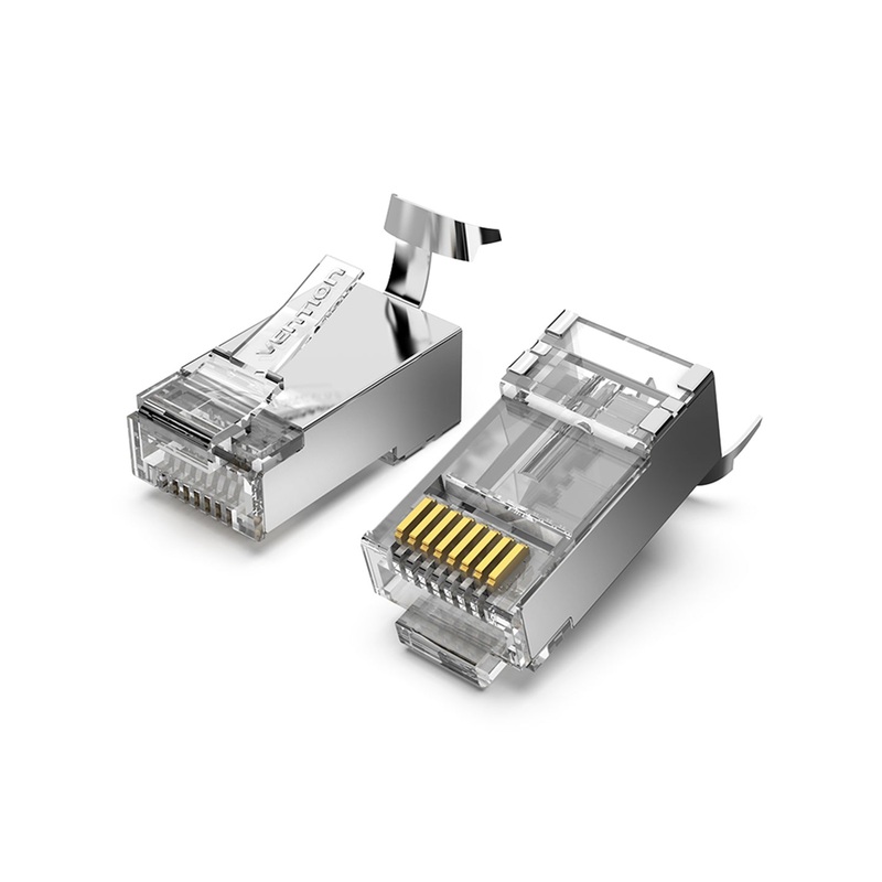 Vention CAT7 FTP RJ45 Transparent Modular Network Connector Plug for Smoother Gaming, Stable Streaming, and Faster Download (10 Pack) | IDER0-10
