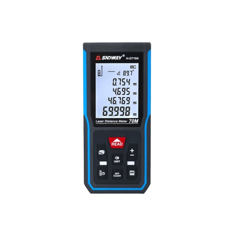 [CLEARANCE] Sndway H-D710A Digital Laser 70M Distance Rangefinder Handheld Measuring Instrument with LCD Screen, Electronic Angle Sensor, Aspherical Optical Lens
