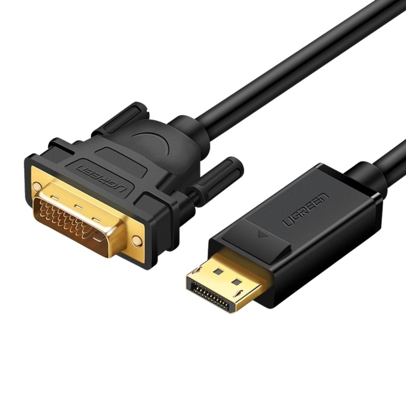 [CLEARANCE] UGREEN 1080P 60Hz DisplayPort DP Male to DVI (24+1) Male Gold-Plated Cable Connector with Button Design, Multiple Internal Shielding for Laptop, Graphics Card, HDTV (2M) | 10221