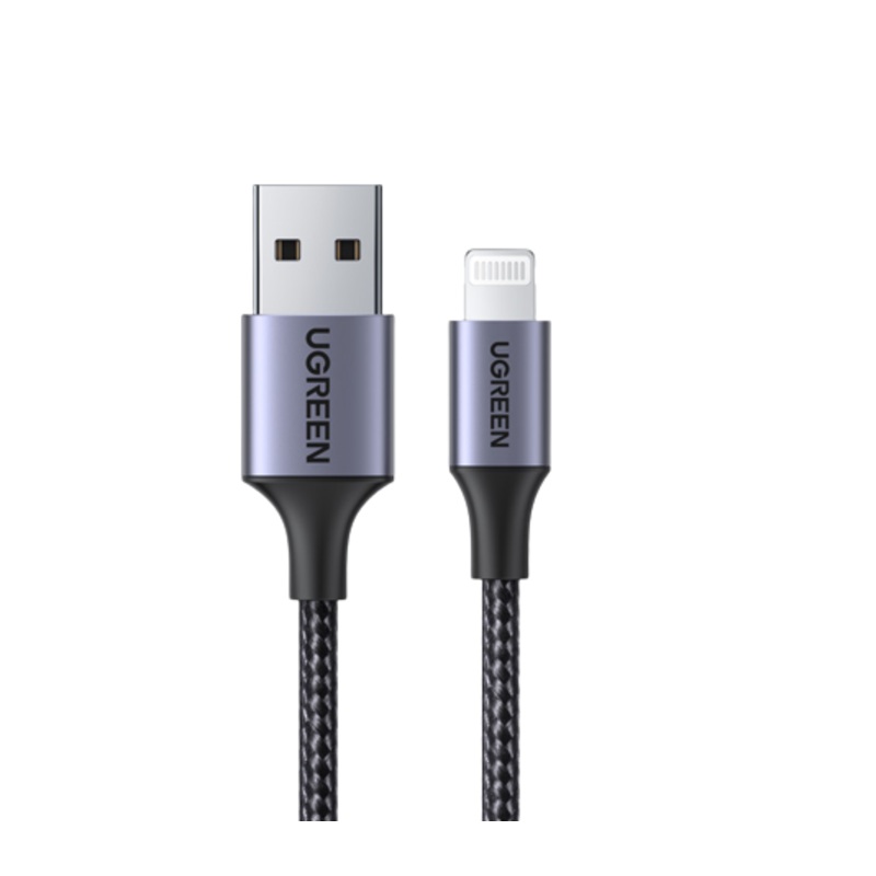 [CLEARANCE] UGREEN Lightning to USB 2.0 2.4A Quick Charge Charging Cable MFi Certified with 480Mbps Data Speed Aluminum Cased Tips (2M) | 60158