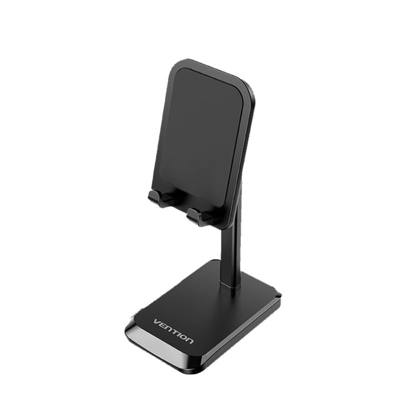 [CLEARANCE] Vention Desktop Mobile Phone Tablet Stand Aluminum Alloy Type with Adjustable Height (Black) | KCQ
