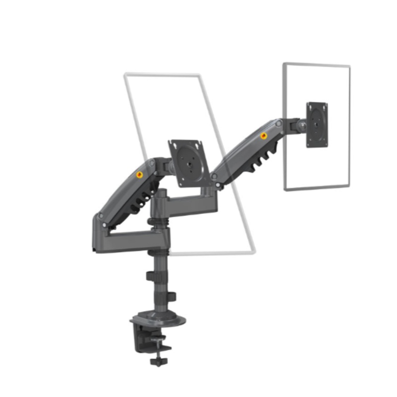 North Bayou NB H180 Dual Gas-Strut Flexi Mount Desktop Monitor Arm (17 to 27 Screens) Adjustable Heavy Duty Stand