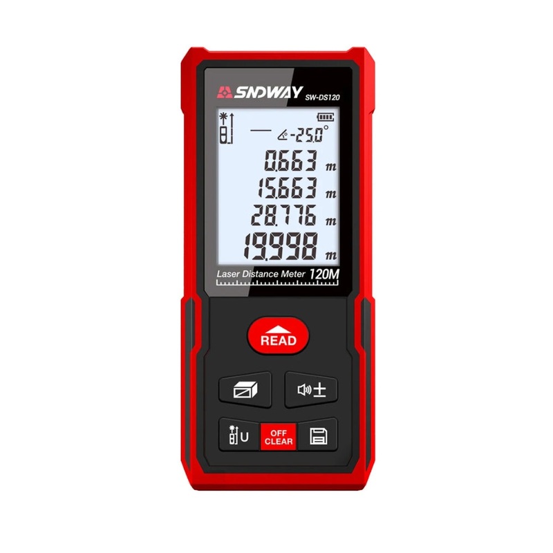 Sndway SW-DS50 Laser Rangefinder Distance Meter 50M with STM32 Chip 60 Degree Angle Sensor Backlight Supports and Waterproof