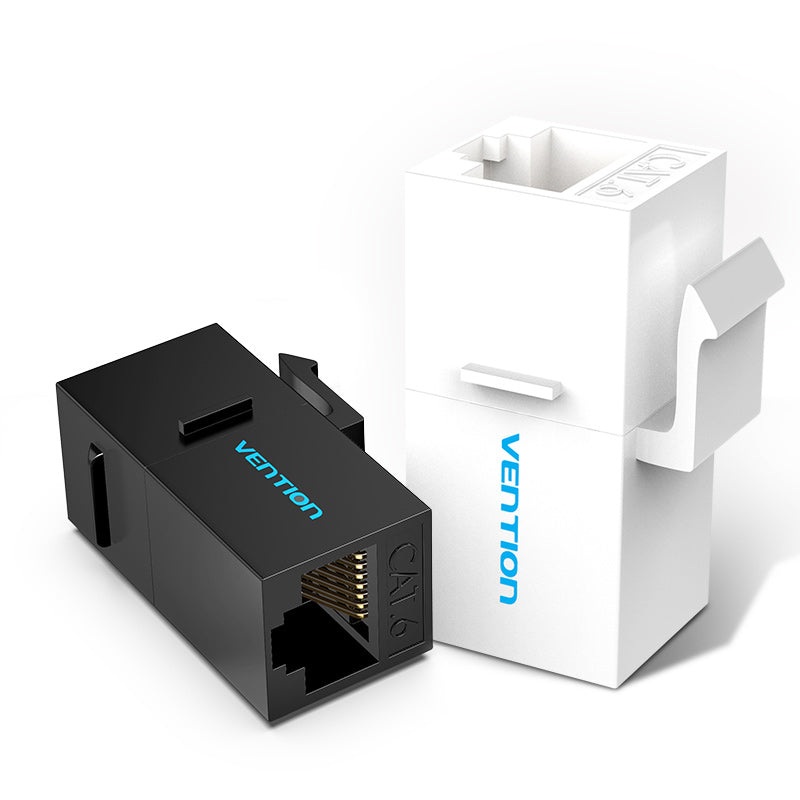 Vention CAT6 UTP Keystone Jack Ethernet LAN Cable Coupler for Home and Office Networking (Black, White) | IPG