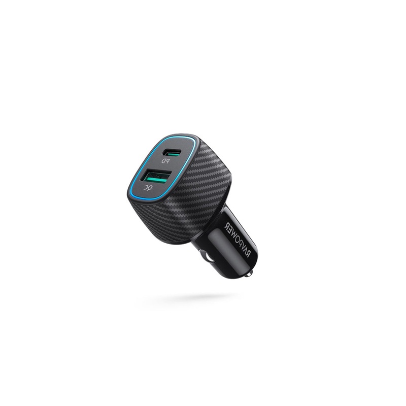 [CLEARANCE] RAVPower 2-Port USB Car Charger & Quick Charging 60W with LED Ambient Light | RP-VC009