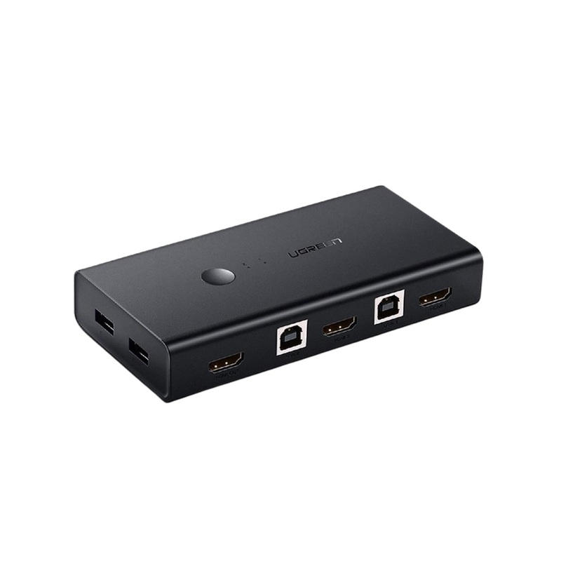 [CLEARANCE] UGREEN 4K UHD 2-in-1 HDMI KVM Out Switch Box with USB 2.0 Ports for Computers, Projector, Monitor, TV | 50744