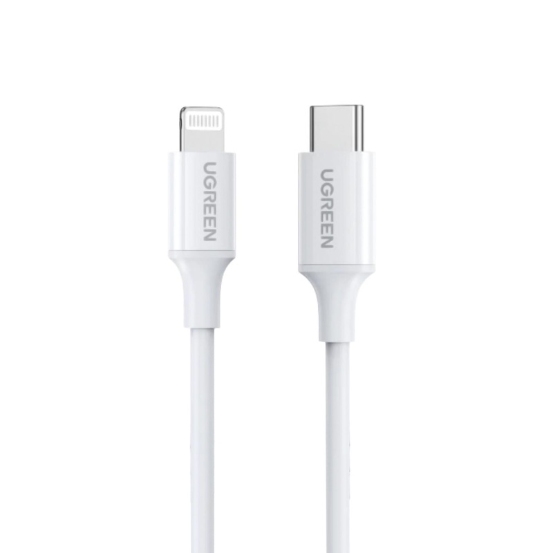 [CLEARANCE] UGREEN USB-C 2.0 Male to Lightning Male Power Delivery PD Fast Charging Cable with 480Mbps Data Transfer Speed (2M) (White) | 60749