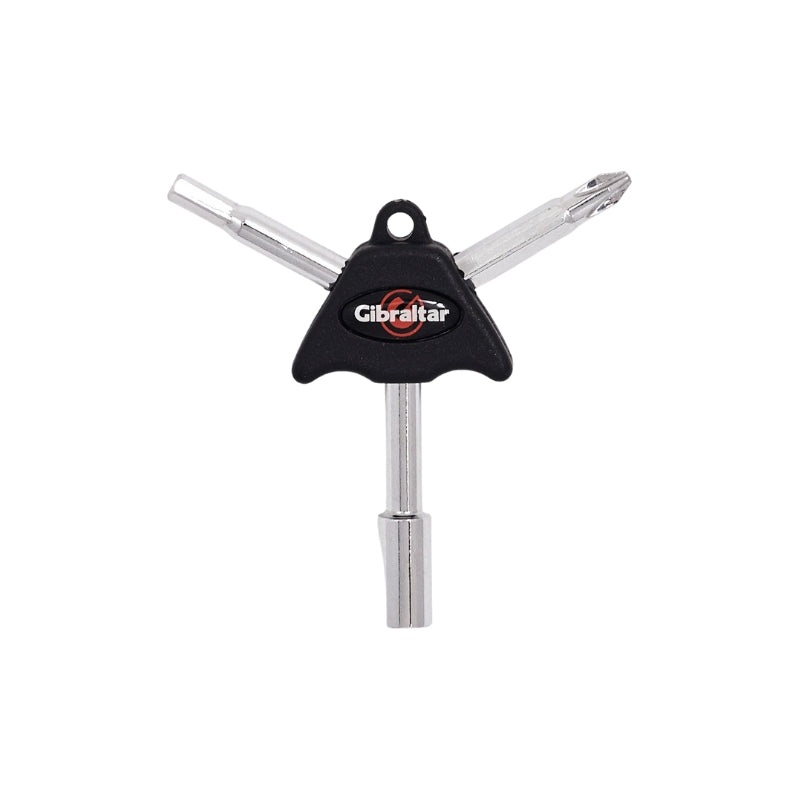 Gibraltar SC-GTK Tri-Key Tool with Drum Key, Hex Key and Phillips Head Screw Driver for Drums and Percussions