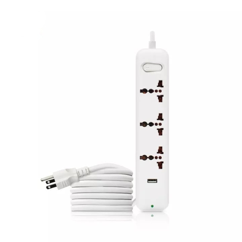 OMNI Extension Cord 3 Gang Universal Socket 2500W ( 6ft / 1.8 meter) with 2 USB + 1 USB Type C Fast Charging Port, 2.1mAh / 3.1mAh 10A 250V On/Off Switch, Flame-Retardant for Home Appliances & Electronics | USB-301 USB-303