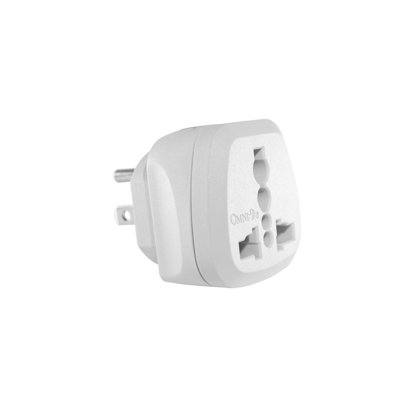 OMNI Universal Adapter with Ground 15A 220V Plug and Outlet for Electronics & Appliances | WUA-003