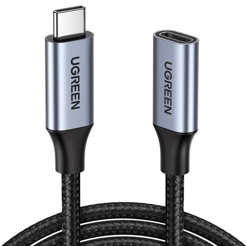 UGREEN USB Type-C 3.1 Male to Female Extension Cable Gen2 Nylon Braided 1 Meter 100W 10Gbps Speed for Nintendo Switch, Smartphones, Laptop (1M) | 30205