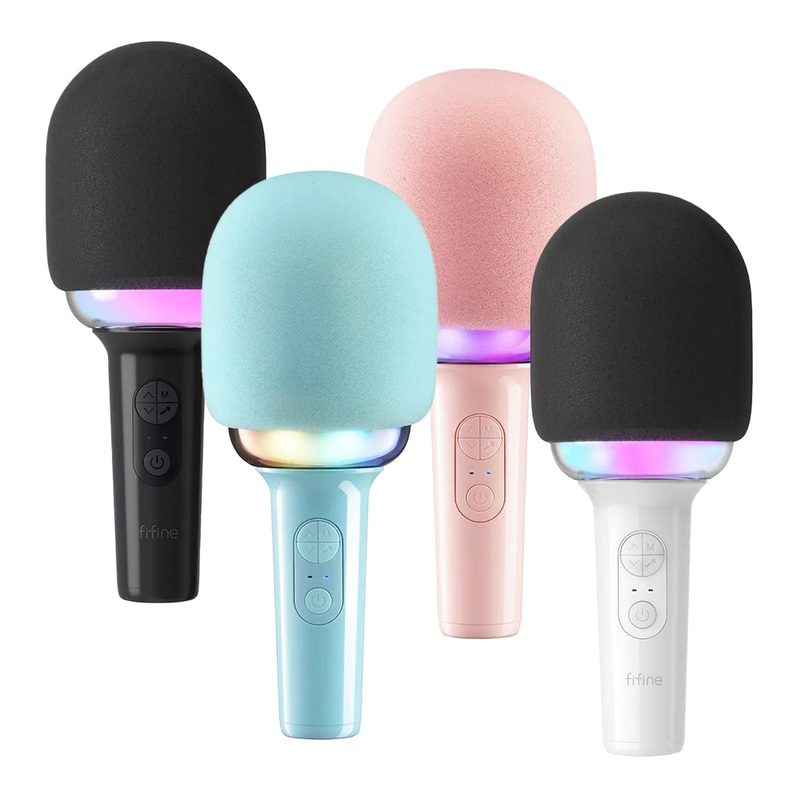 [CLEARANCE] Fifine AmpliSing E2 Wireless Karaoke Microphone with Built-In Speaker, Voice Changer Presets and 5hr Rechargeable Battery for Live Performance (Black)