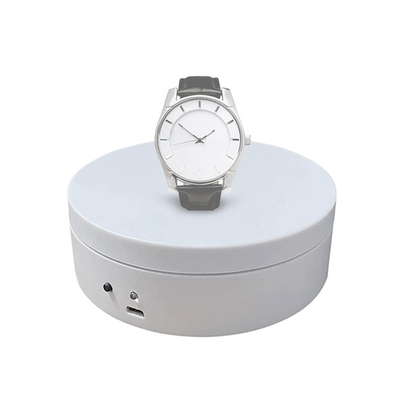 [CLEARANCE] Pxel AA-TT2 Mini Electric 360 Degree Rotating Motorized Turntable Stand Platform Display with USB Power Cable for Jewelry, Watch, 3D Models Photography